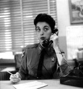 Deputy Darlyne Joyce taking a phone call - Tallahassee, Florida.