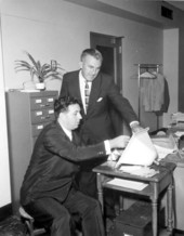 L.F. Calloway and Douglas Ellis, United Kingdom travel agents on a tour .