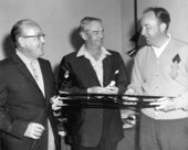 Stoney Taylor, Mr. Shakespeare and Ben Hardesty hold golf clubs - Sarasota, Florida