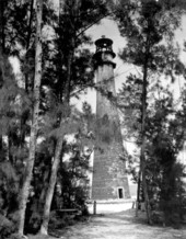 View of the Cape Florida Lighthouse at Bill Baggs Cape Florida State Park - Key Biscayne, Florida