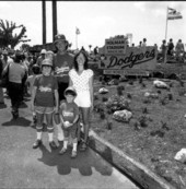 Fans with baseball player at the park - Vero Beach, Florida