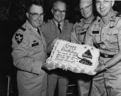 Florida National Guard officers from Florida at a birthday party during annual training at Ft. Stewart, GA.