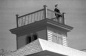 "Widows walk" on top of building at the corner of Simonton and Southard streets, Key West, Florida.