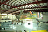 Cierva C 30-A Autogyro hangs from the ceiling of the main hangar building of the "Fantasy of Flight" air museum.