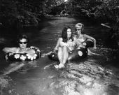 Women on floats at the spring - Columbia County, Florida