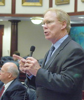 Rep. David Mealor, R-Lake Mary, speaks to the point while promoting a measure on the House floor during the 2006 Legislature in Tallahassee, Florida..