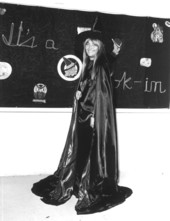 Pine Crest School teacher wearing Halloween witch costume - Fort Lauderdale, Florida