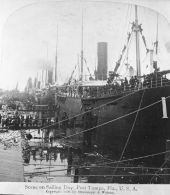 Transports loaded with soldiers ready for the Spanish-American war - Port Tampa, Florida.