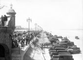 Looking north along the beach where speed races are held - Daytona Beach, Florida
