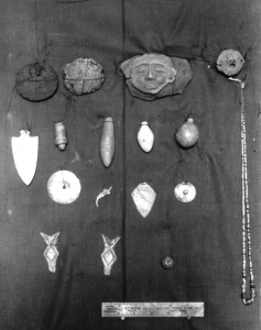 Assortment of artifacts, including jewelry and pottery attributed to the Calusa.