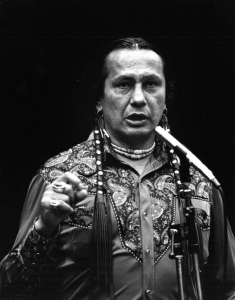 Russell Means speaking at the Miami-Dade Community College south campus.